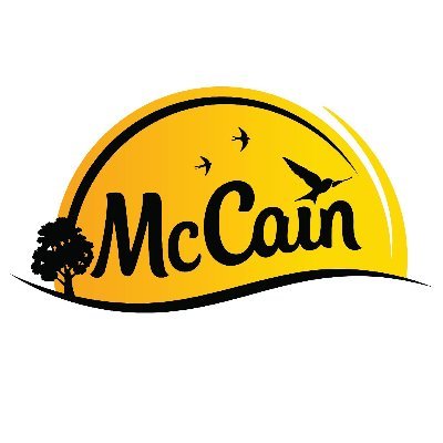 A logo of a food company called McCain