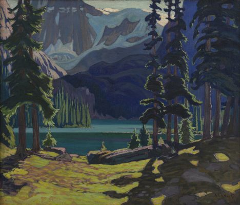 A Canadian Painting by J.E.H Macdonald painted in the morning at Lake O'Hara in 1926