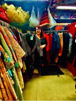 An owner of Vintage store clothing